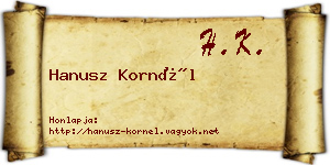 Hanusz Kornél névjegykártya