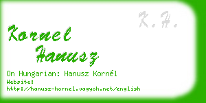 kornel hanusz business card