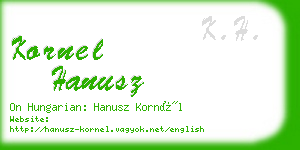 kornel hanusz business card